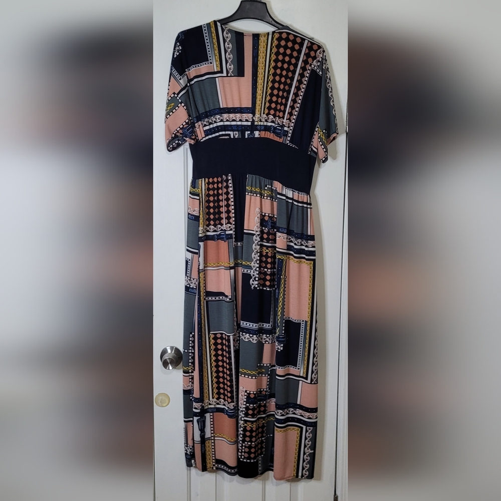 Fn Women's Geometric Patchwork Patterned Open Fro… - image 5